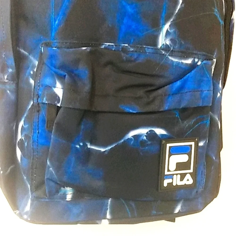 FILA BACKPACK BLUE BLACK TRAVEL CARRY-ON BAG MULTI-COMPARTMENT BOOKBAG NWT